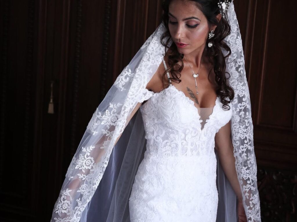 Illusion lace bridal alterations London with couture detailing