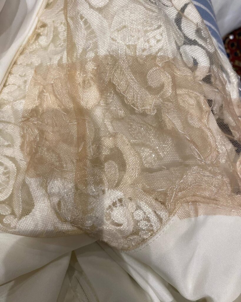 fully replace illusion nets all behind by removing damaged tulle completely