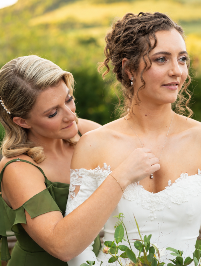 Redesigned lace neckline after Maggie Sottero bridal alterations London