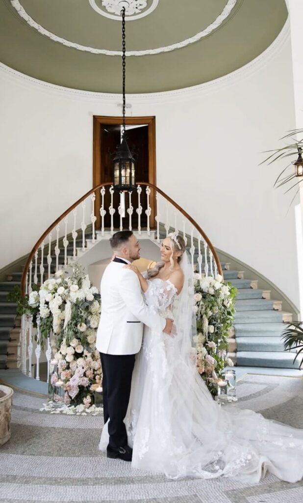 Martina Liana wedding dress photographed after bridal alterations