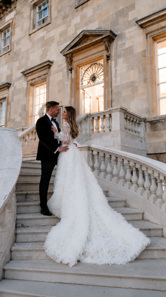 Martina Liana Luxe wedding dress alterations with couture fit and dramatic textured organza hand structured ballgown skirt