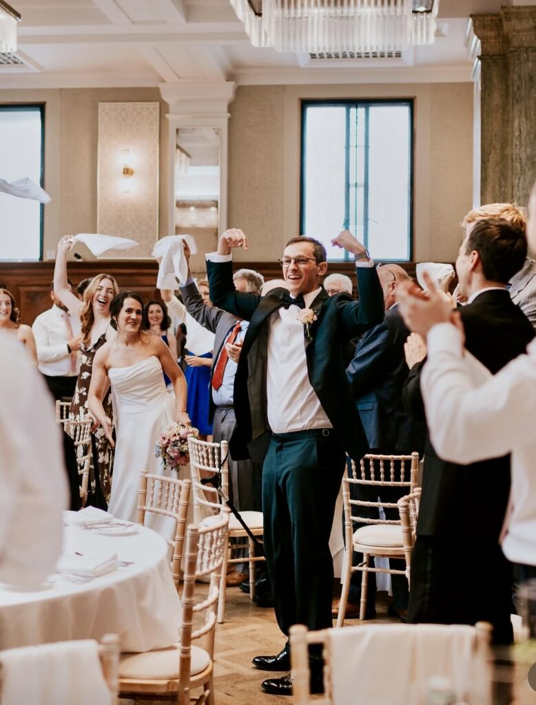 Celebrating bride groom with friends