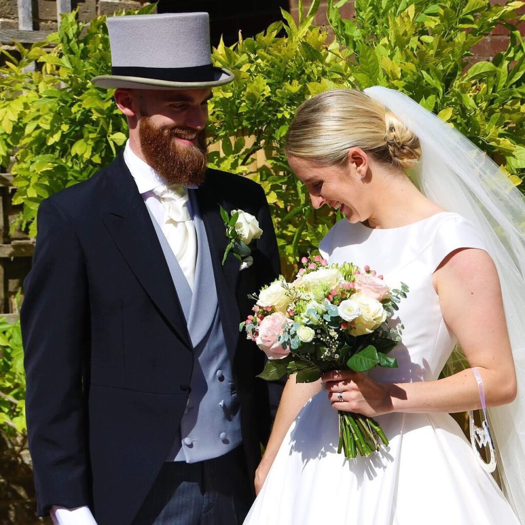Minimalist wedding dress alterations London with couture satin gown