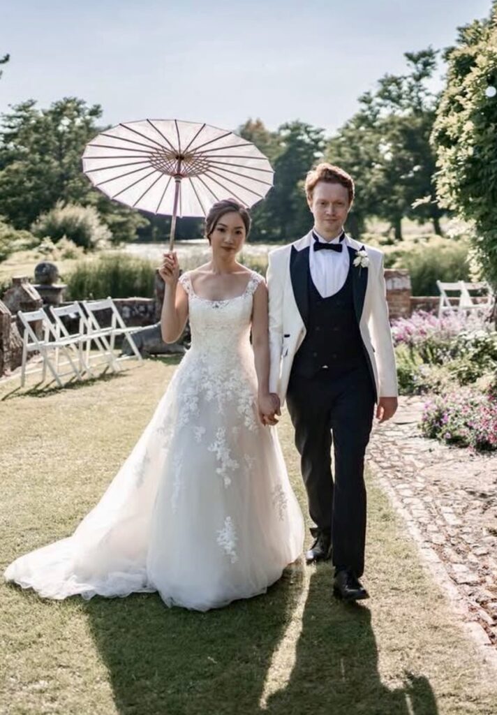 Pronovias bridal alterations on a 9 layer A-line wedding dress with couture bodice reshaping and layered skirt reconstruction for a London bride