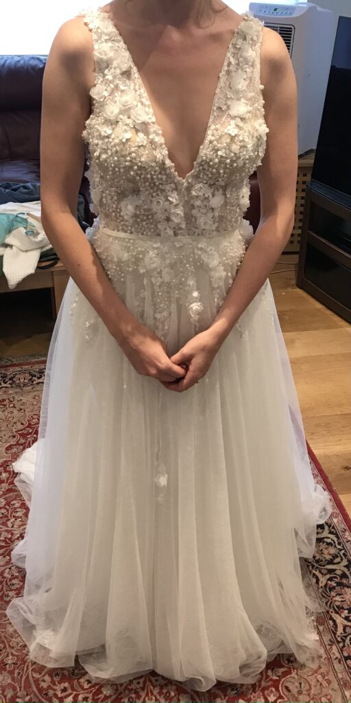 corrected wedding dress bodice after structural bridal alterations