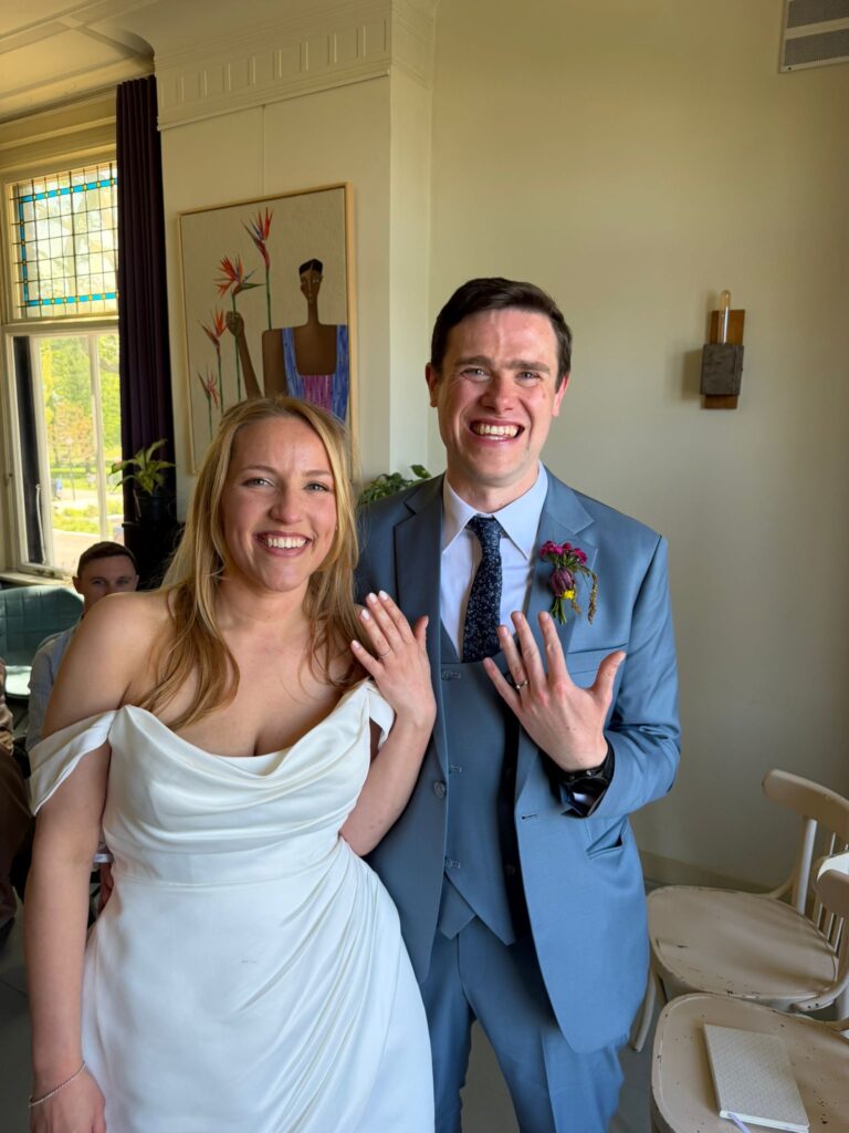 Etta Minni Richard designs registration dress alterations dine in Sutton Greater London