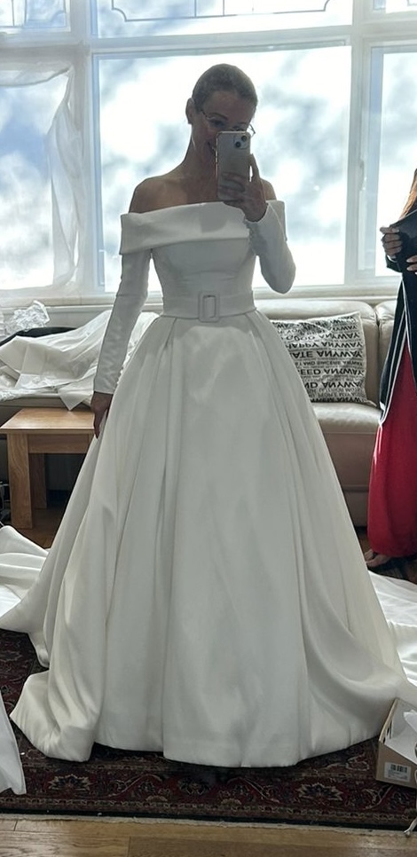 Ronald Joyce bridal alterations Epsom couture satin wedding dress transformation