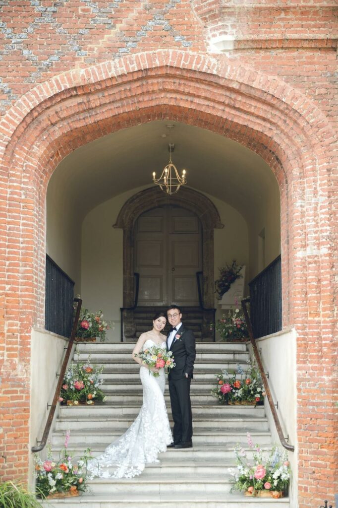 Worcester Park Bride fitted lace wedding dress after adjustments due to major weight loss