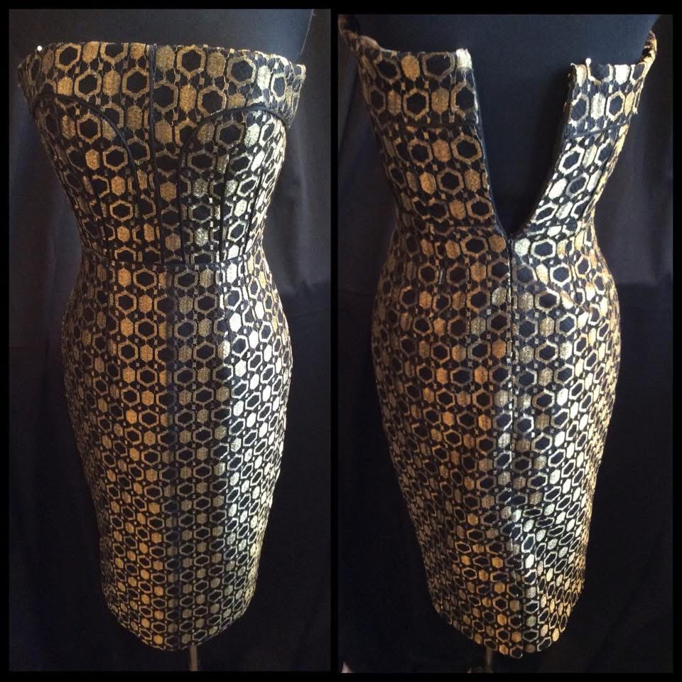 Alexander McQueen cocktail dress alterations by couture-trained fashion designer in London