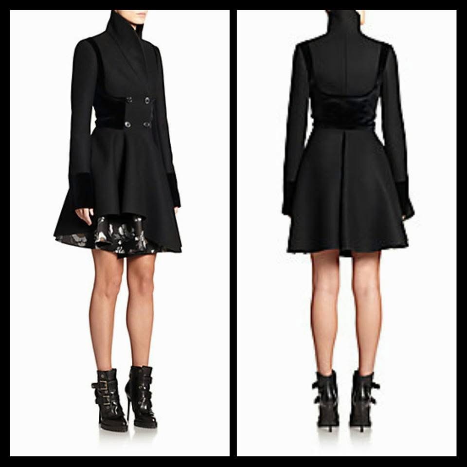 Alexander McQueen coat dress with wide leather belt alterations by couture-trained fashion designer in London