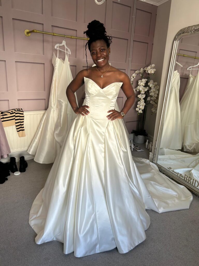 Bridal alterations Hammersmith featuring Ronald Joyce wedding dress All About Eve