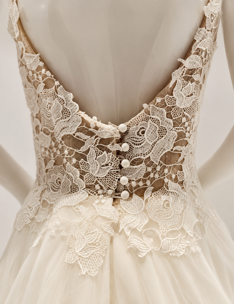 low back detail of the bridal gown
