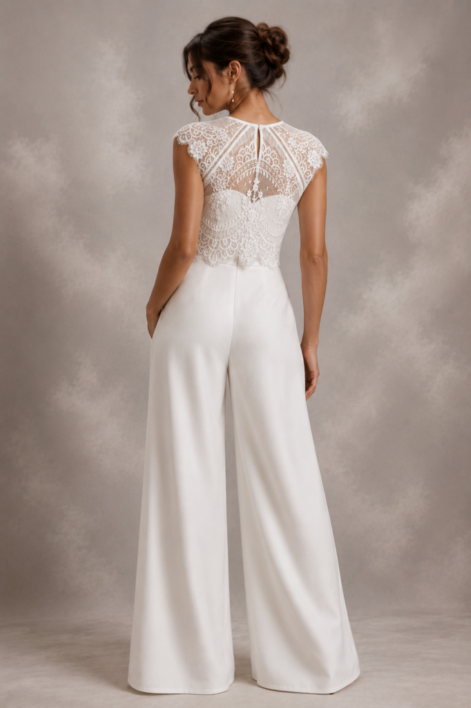Catherine Deane ryo Jumpsuit with Chantilly lace Itala top worn together
