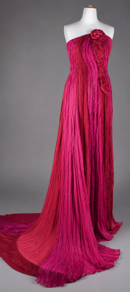 Catherine Walker Couture fuschia pink evening dress