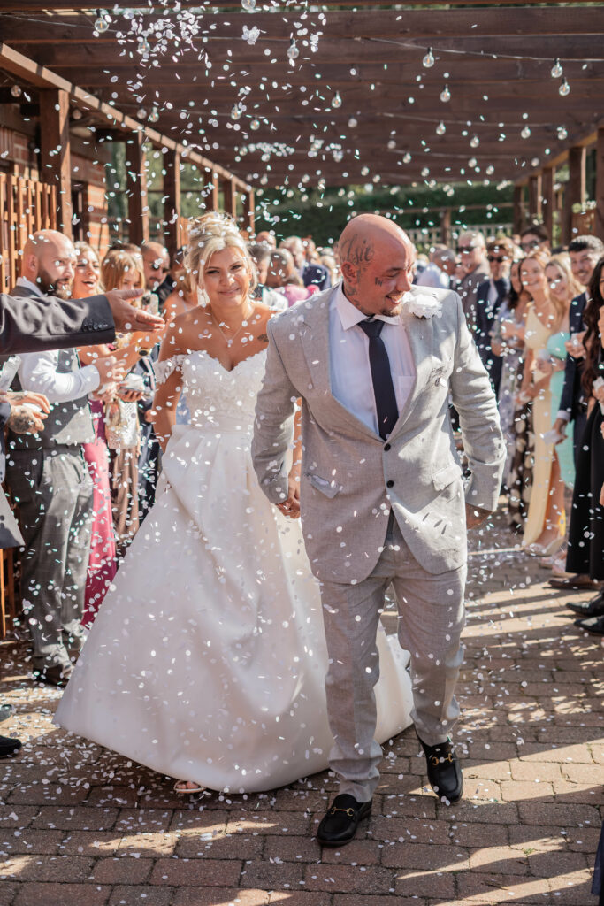 Anna Sorrano Bridal Alterations – Worcester Park bride celebrating in her WED2B wedding dress