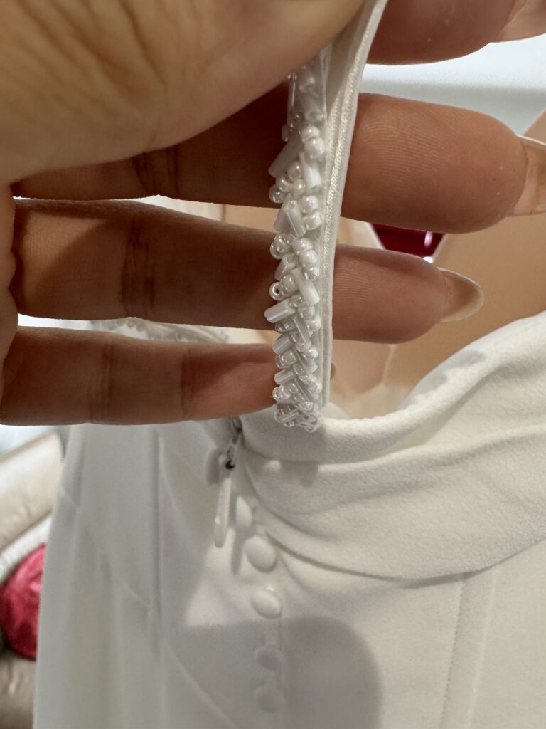 beaded strap addition to dress