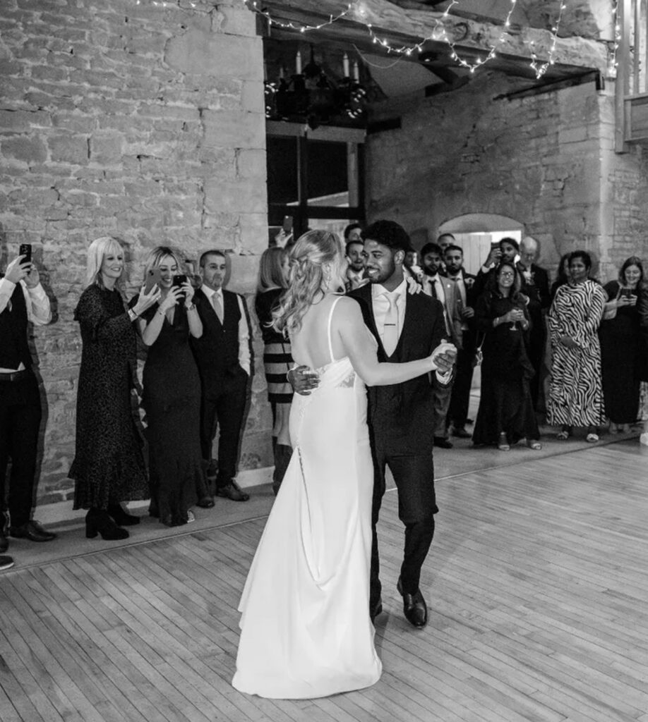 first dance showing bustle.