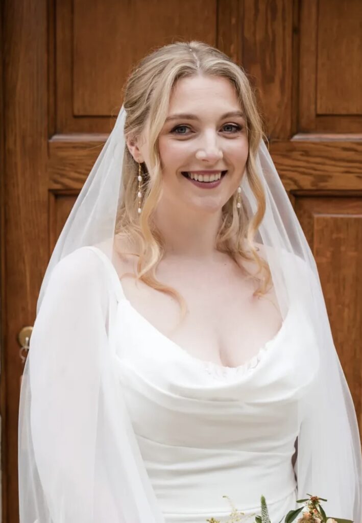 Bridal close up showing perfect bodice fitting.
