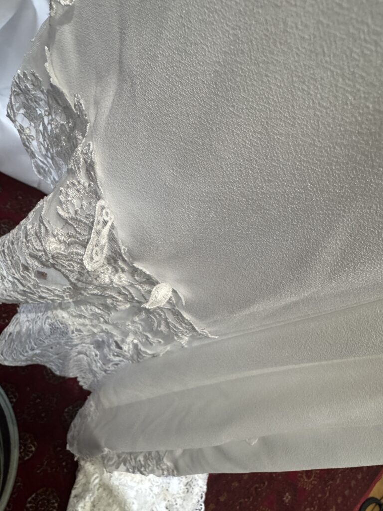 lace falling off incorrectly attached