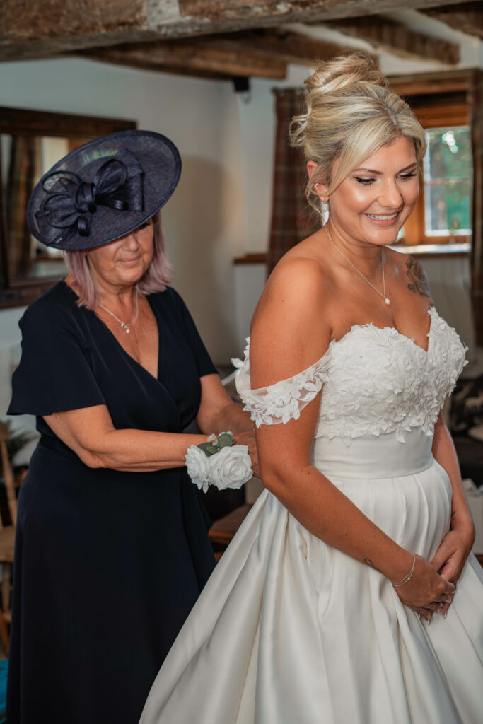 Anna Sorrano Bridal Alterations – Worcester Park bride wearing her altered WED2B Anna Sorrano wedding dress