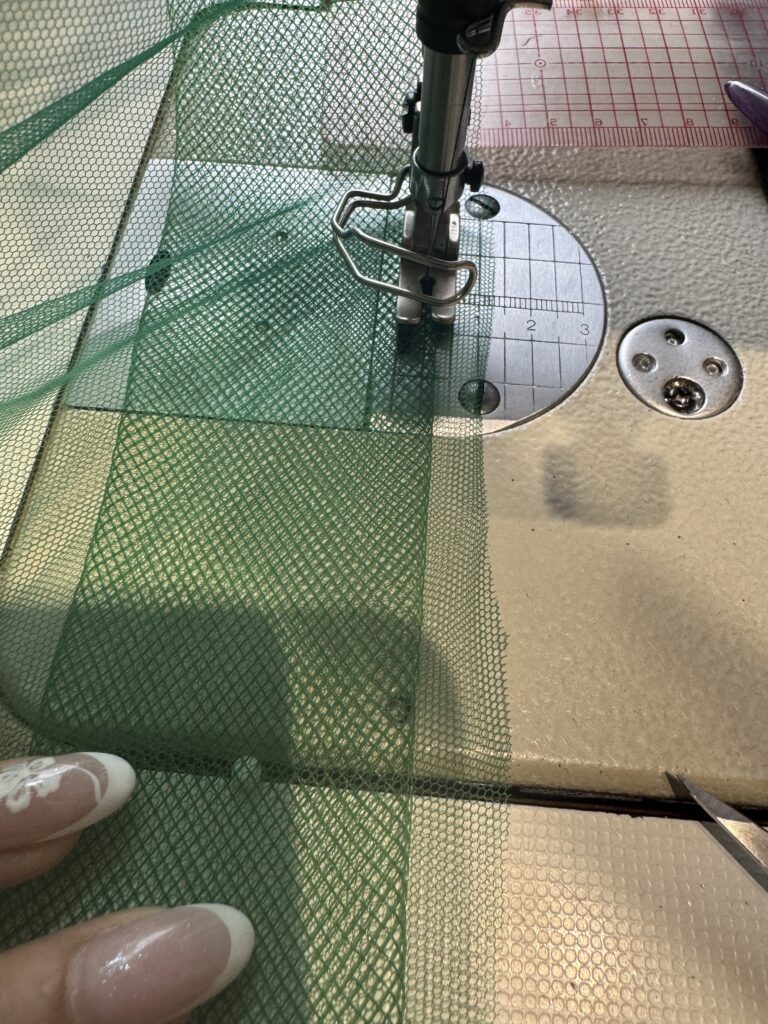 Prom Ballgown Dress Alterations sewing horsehair crin detail