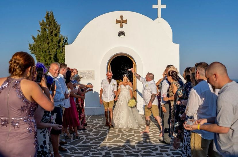 Bridal Alterations Carshalton - Stella York wedding dress expertly altered with bespoke corset tie-back, hidden bust support and bustle for a Rhodes destination wedding.