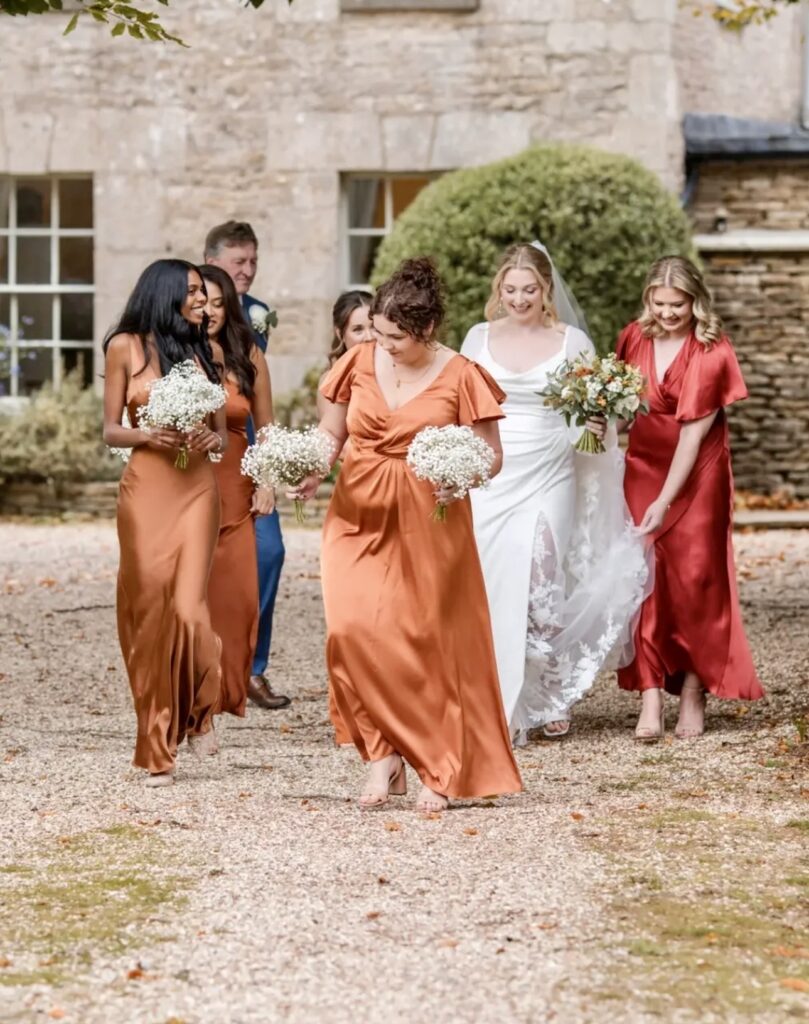 Bride wearing a wedding dress after expert bridal alterations in Dorking with bespoke balloon sleeves