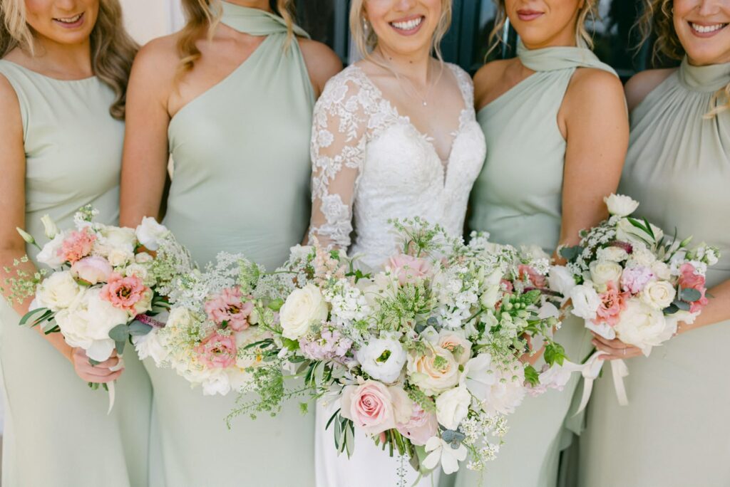 bride with bridesmaids.