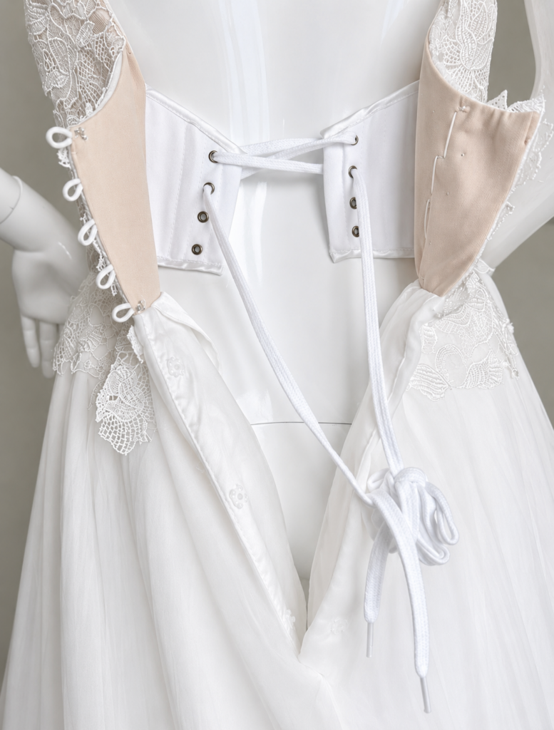 back view of Tertia wedding dress by Caroline Castigliano