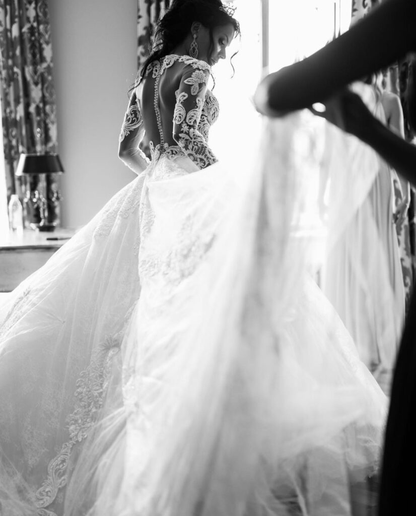 back view of the ballgown