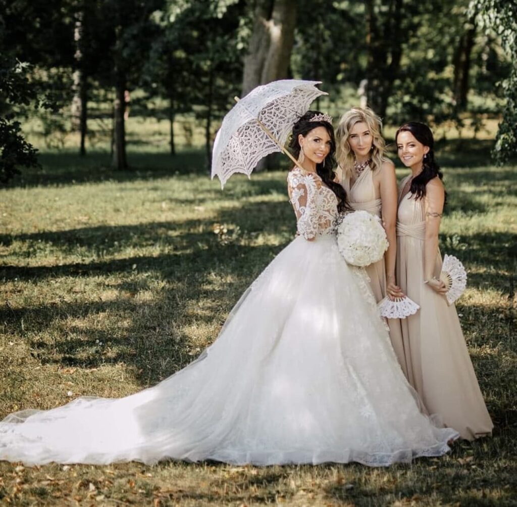princess ballgown to reception short dress