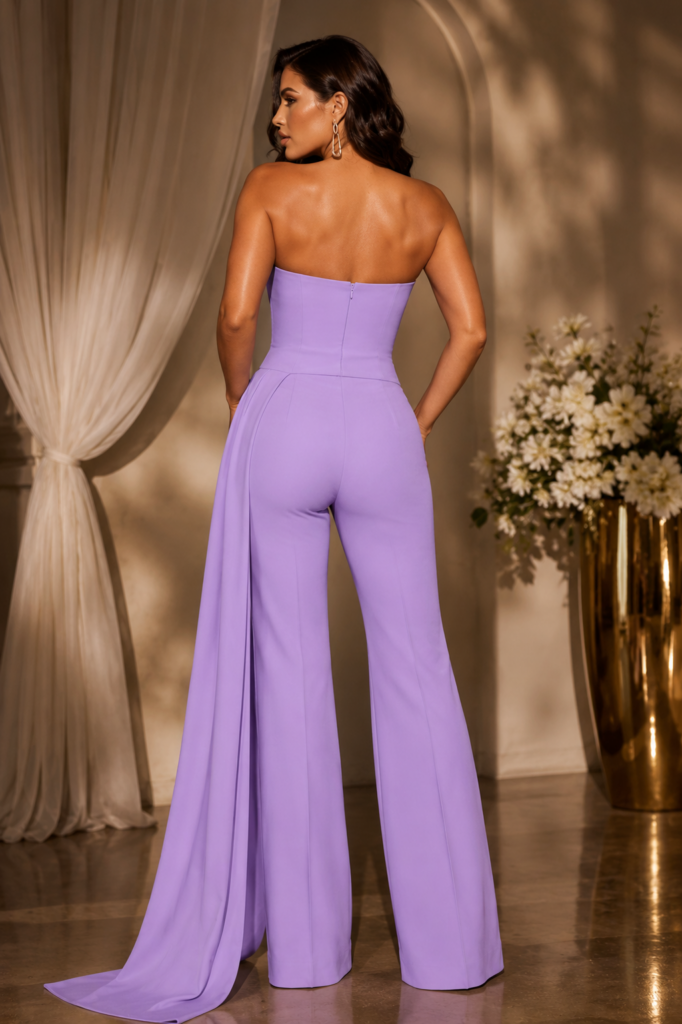 Back view of the Nadine Marabi alterations showing the watetfall feature perfectly balanced