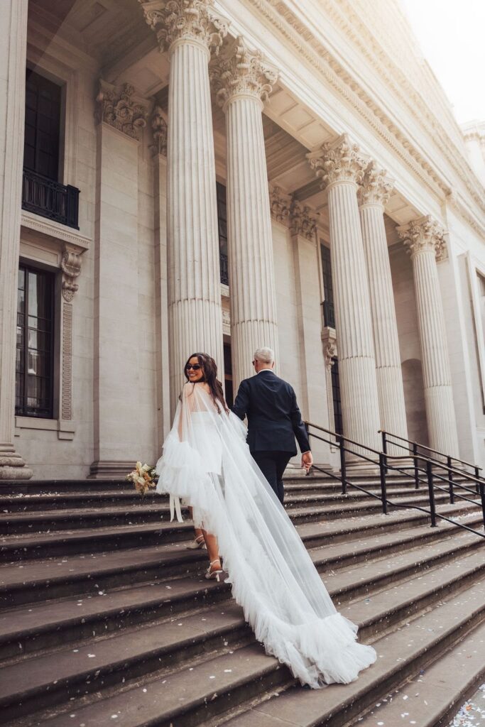 kyha studios miles wedding dress babyboo asha mini dress transformation Croydon Bridal alterations.