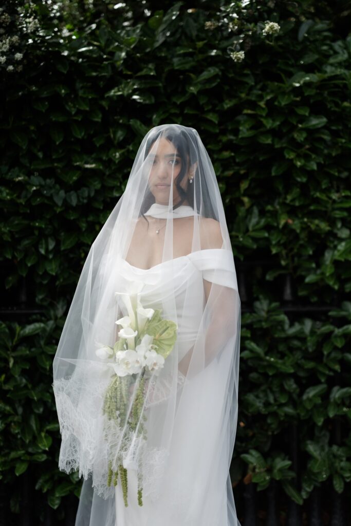 bride looking gorgeous under veil