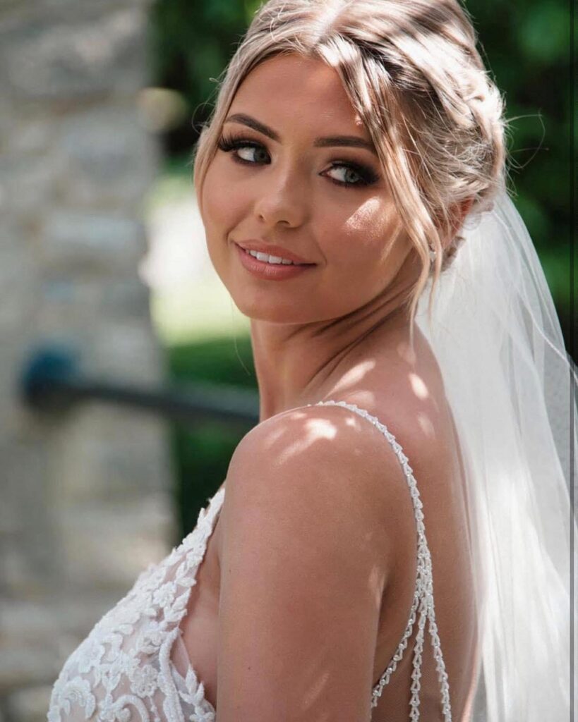 close up of bride