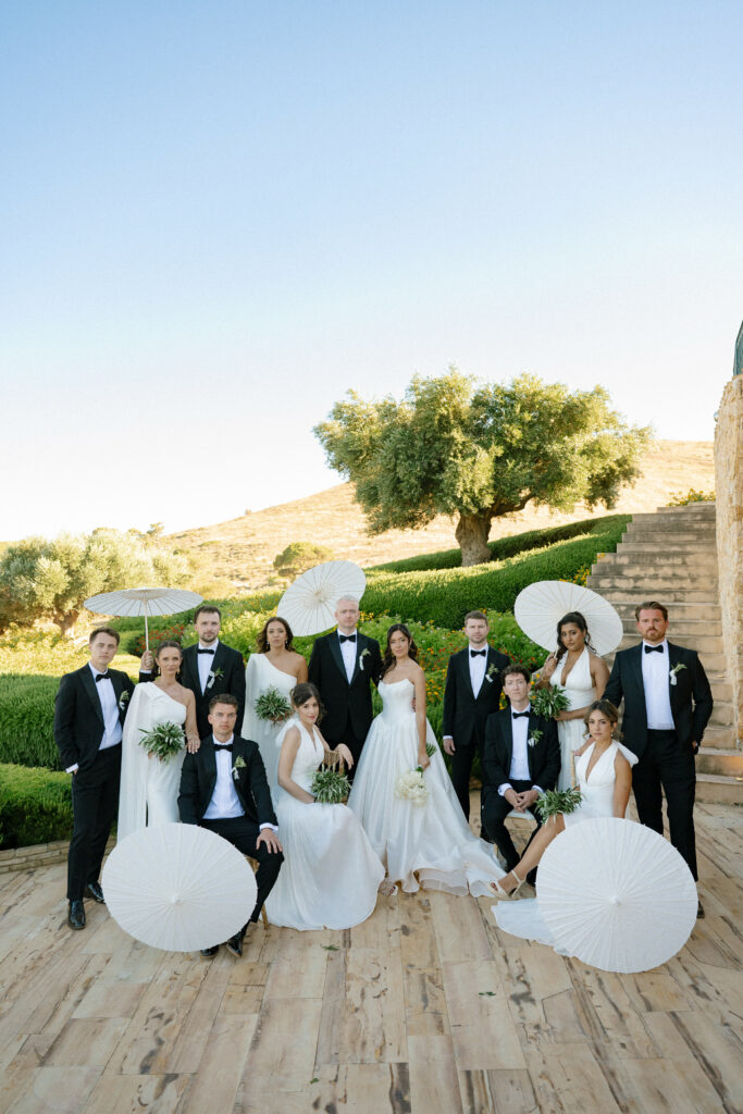 group photo of bridesmaids & bride
