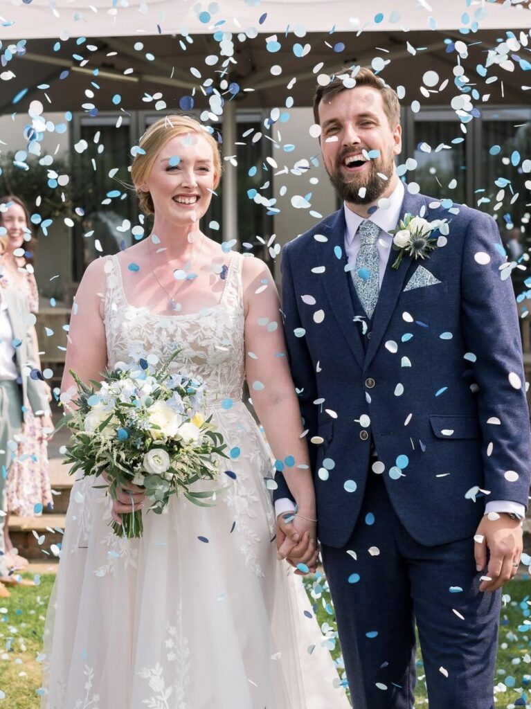 confetti image of Worcester park bride