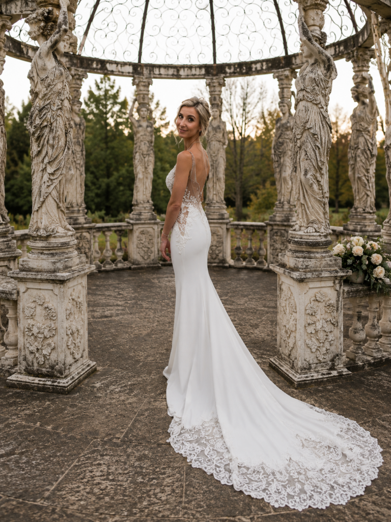 Blue by Enzoani Lena wedding dress after couture Greater London bridal alterations with structural bust support and precision tailoring by a couture trained fashion designer turned seamstress.