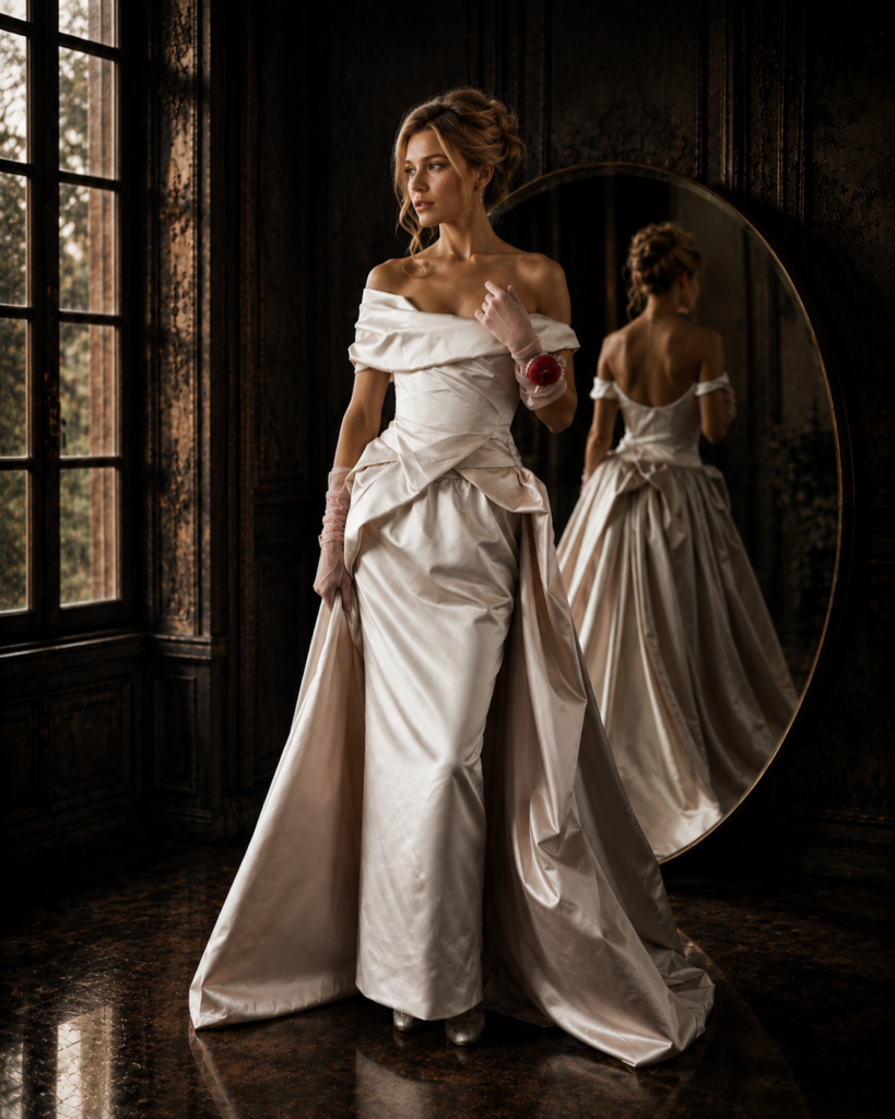 Vivienne Westwood bridal alterations by couture wedding dress specialist showing sculpted fit and expert corset perfect tailoring.