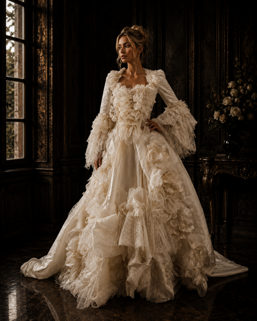 wedding dress during couture bridal alterations expert.