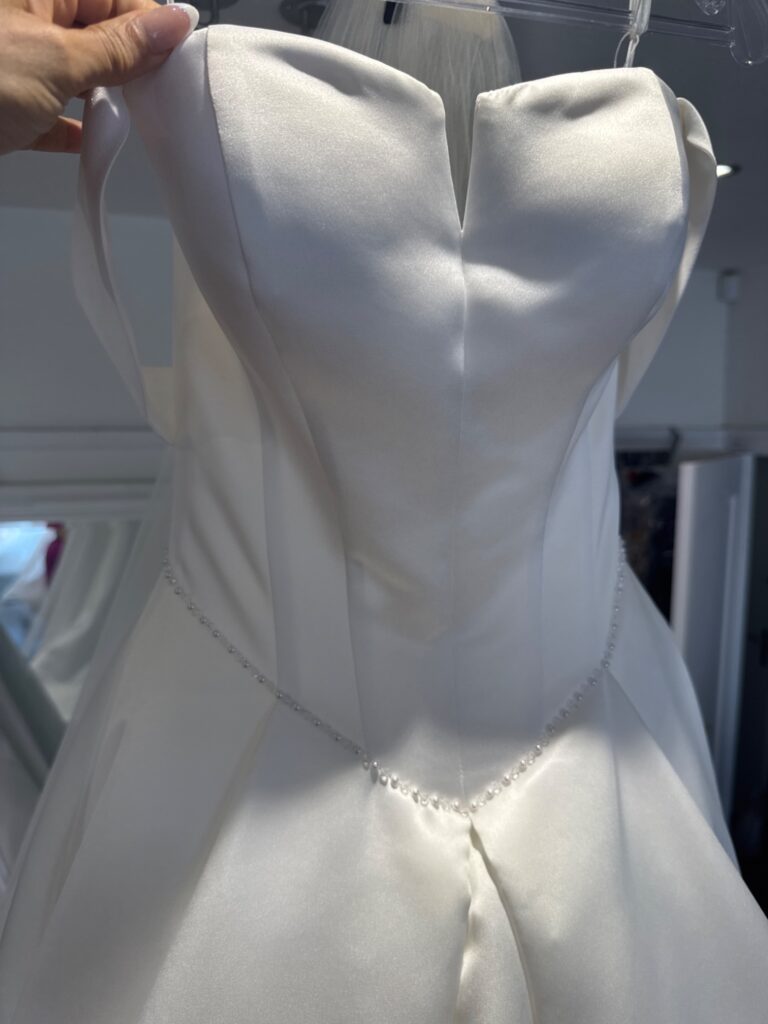 bodice close up Molesey Bridal Alterations.