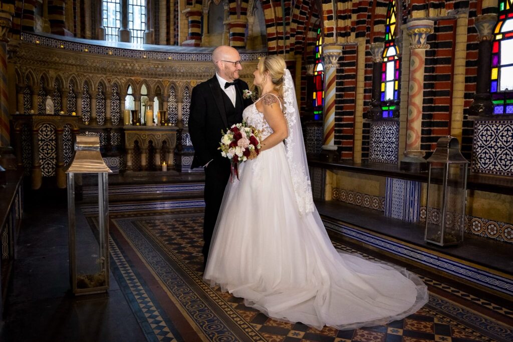 Banstead bride wearing a Wed2B wedding dress after professional bridal alterations