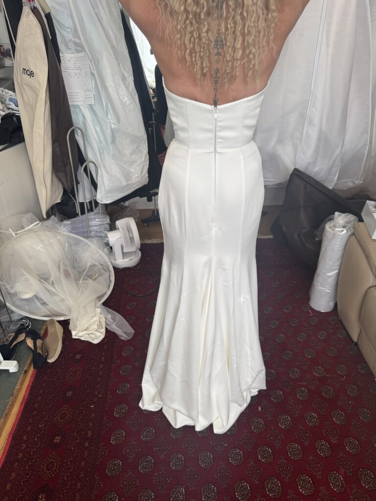 5 points ballroom bustle Horley wedding dress alterations for a Dama Couture Luna gown 