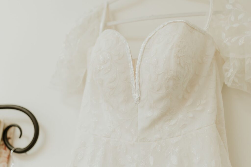 Wedding Dress Alterations Leatherhead close up of new sweetheart neckline created by Zen “my magical seamstress.