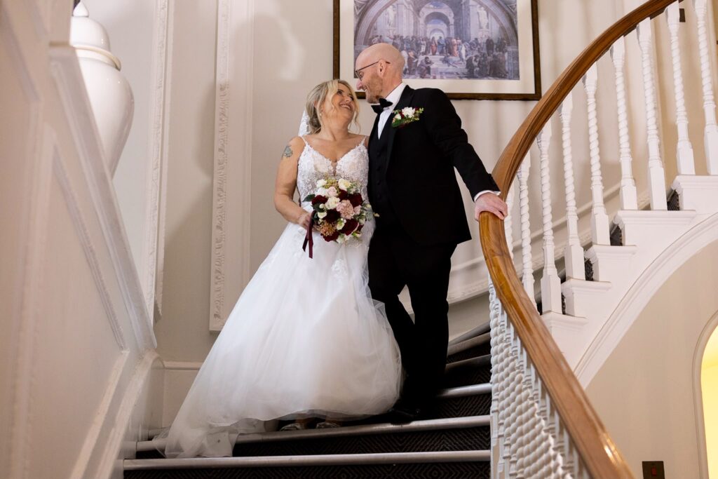 Expert wedding dress with tailored fit and bustle created by Sutton bridal specialist for a Banstead bride Wed2B alterations. 