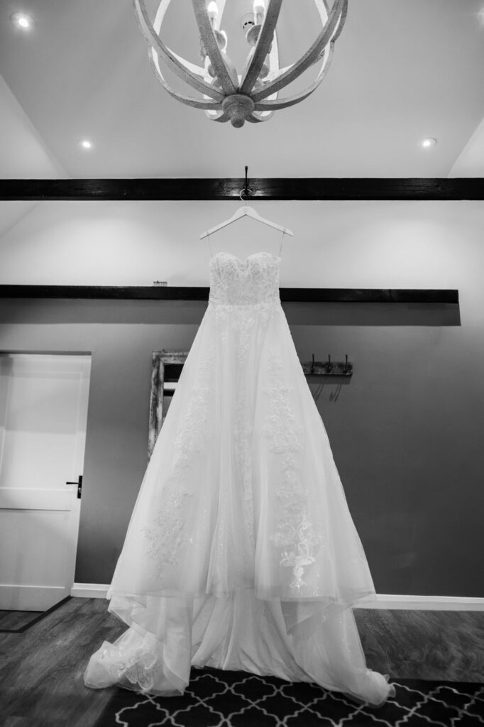 Perdita dress before ceremony.