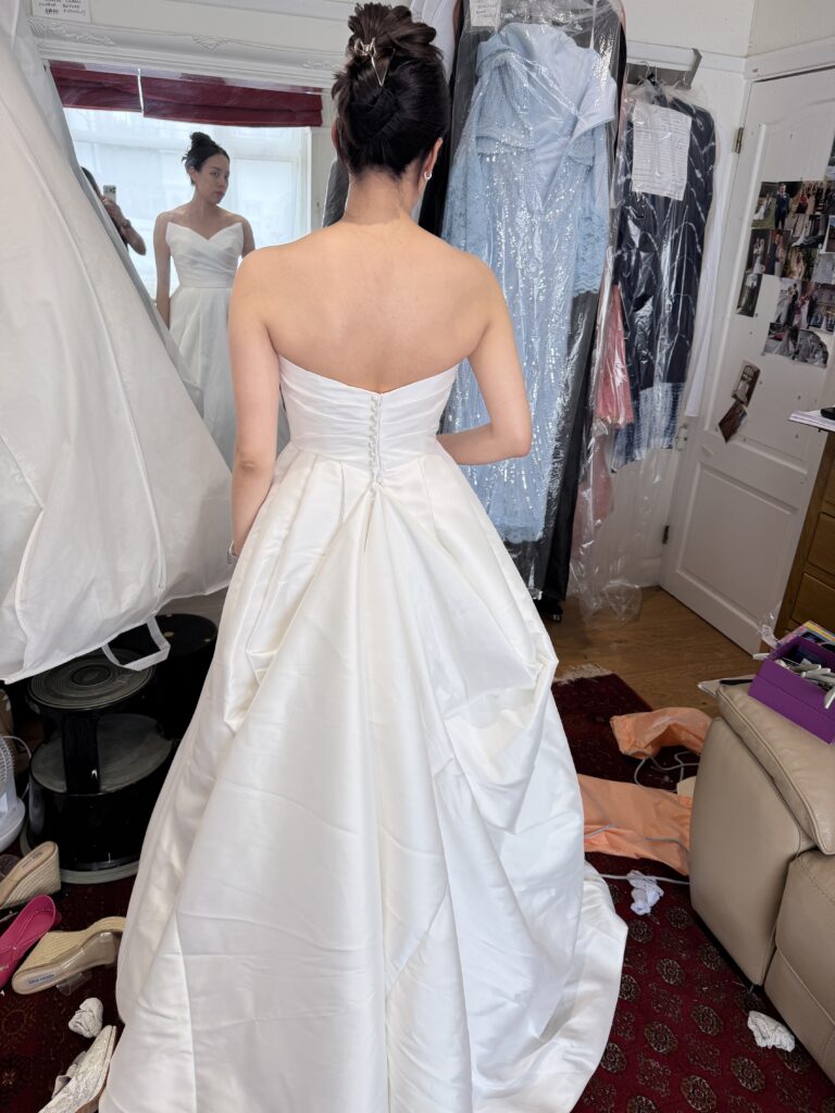 Pregnancy Wedding Dress Alterations Sofia Cruz Wed2b Final fitting at my Studio.