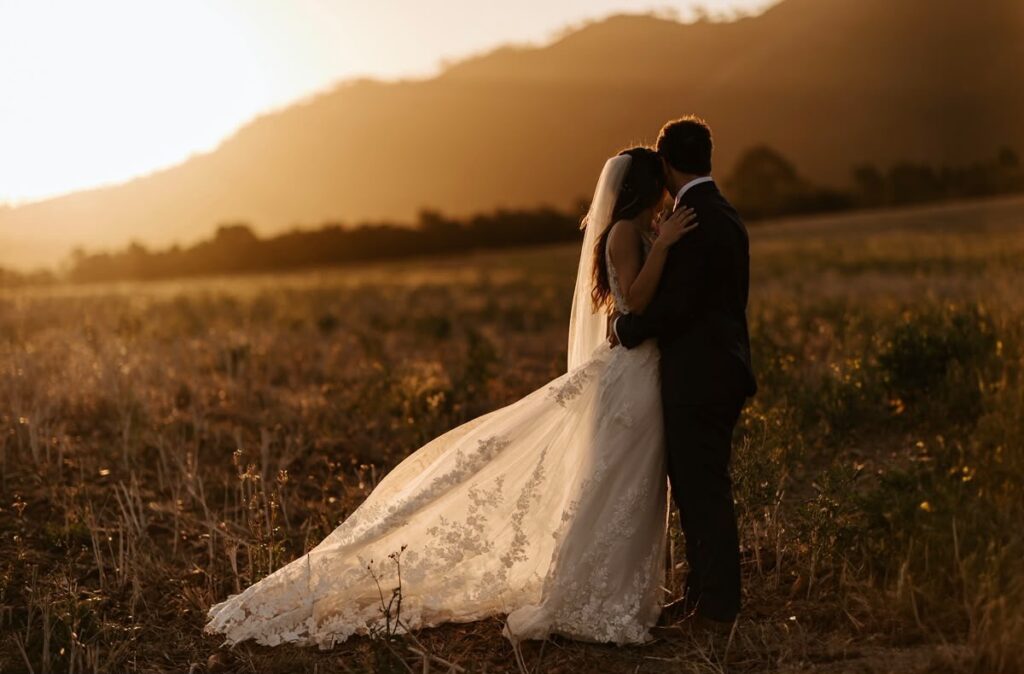 Bridal alterations Richmond upon Thames – Kelly in her beautifully fitted lace wedding dress