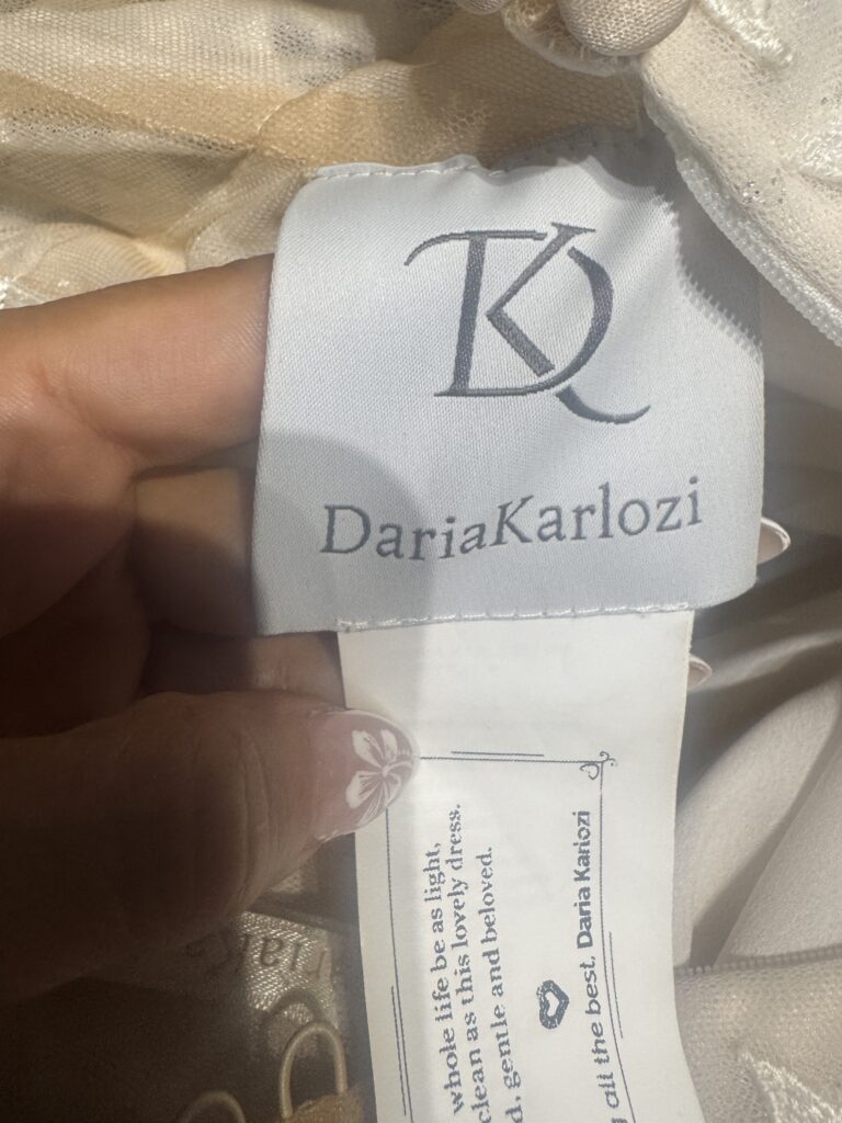 Daria Karlozi designer dress alterations for a Mitcham bride.