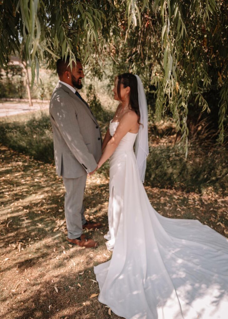 Wallington bride wearing her perfectly fitted wedding dress after losing 16 kg